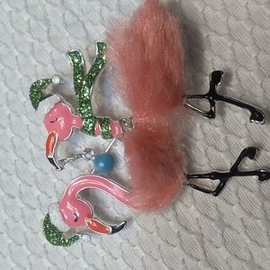 Rare Christmas flamingo pin